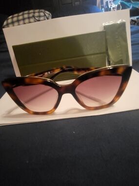 Longchamp Tortoiseshell Cat-Eye Sunglasses with Pink Gradient Lenses